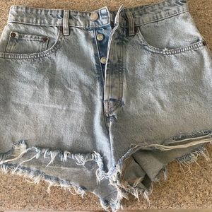 Zara denim ripped shorts